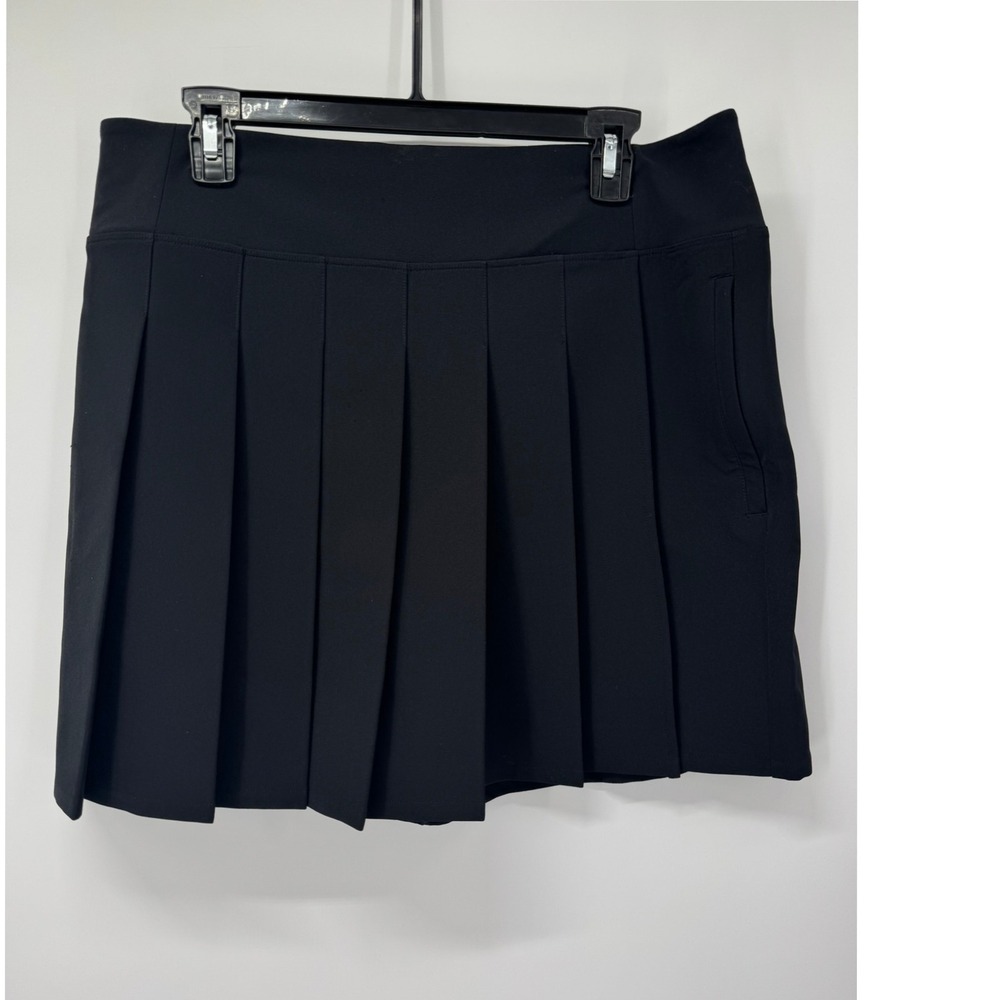 Athleta Pleated Skort Black Size 14 Athletic Golf Tennis Activewear Skirt - Picture 3 of 10